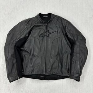 Alpinestars Black Label Leather Armored Motorcycle Jacket Size US 46 Moto Black